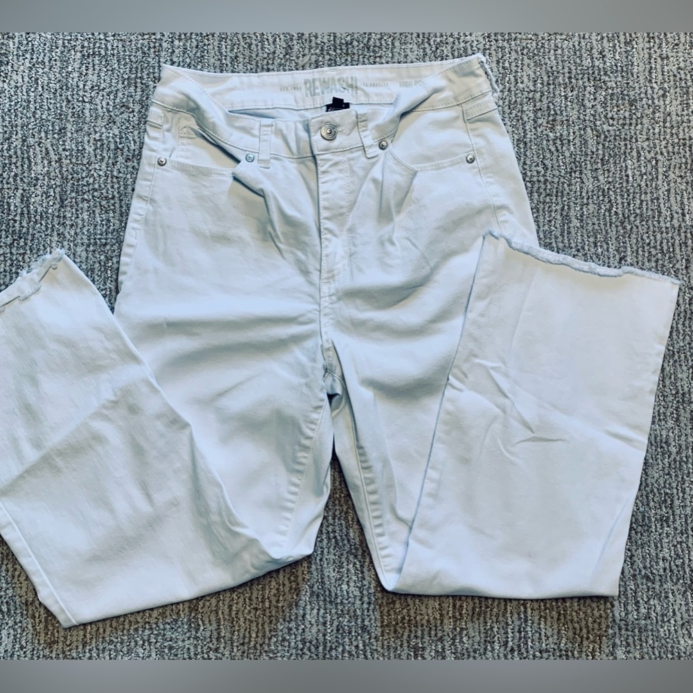 Rewash High Rise Flare White Jeans